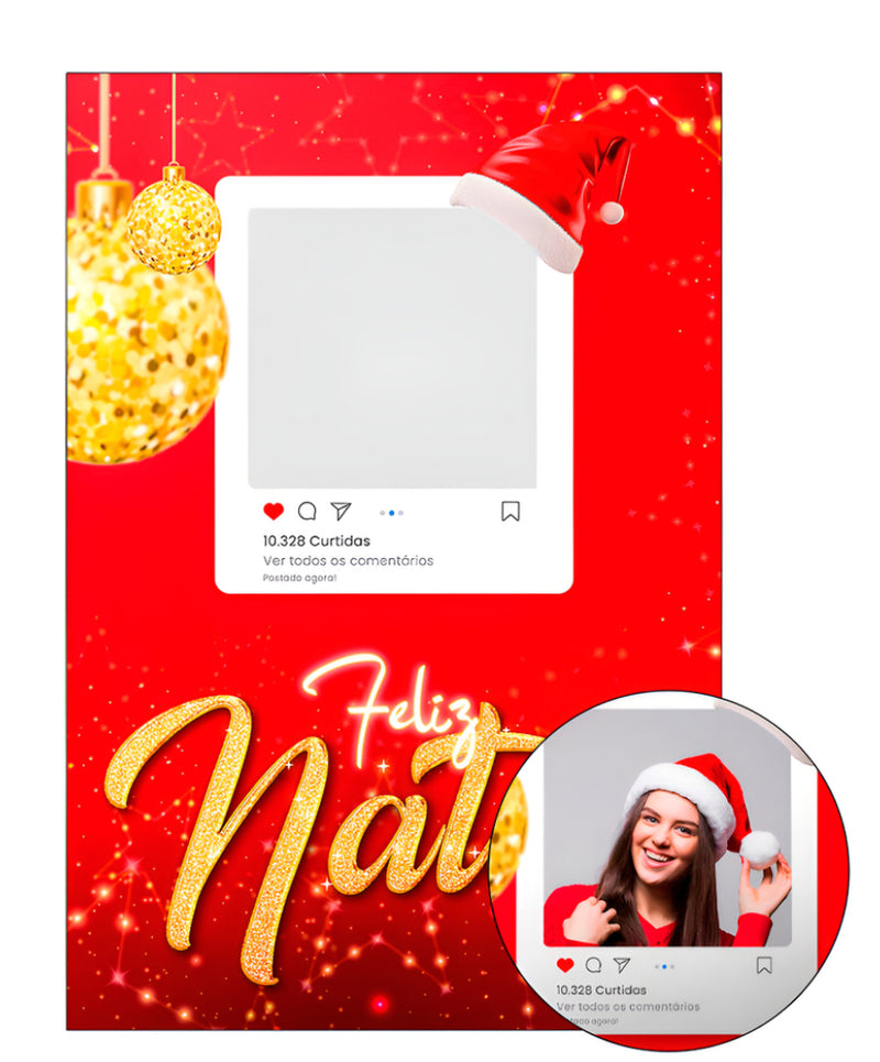 Painel mais estrutura Interativo Para Festas 3d Fotos Feliz Natal 1,5x2,2m
