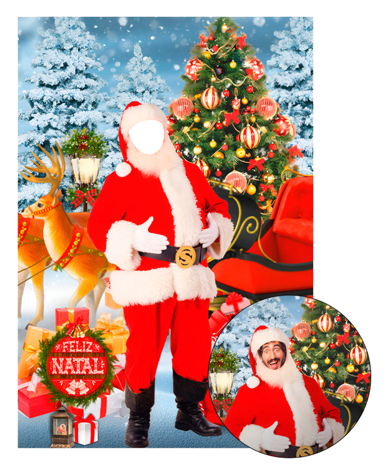 Painel mais estrutura Interativo Para Festas 3d Fotos Feliz Natal 1,5x2,2m