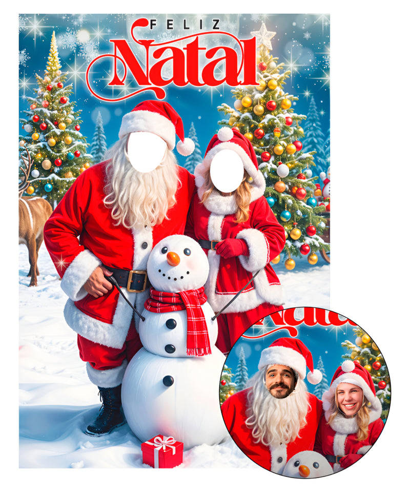 Painel mais estrutura Interativo Para Festas 3d Fotos Feliz Natal 1,5x2,2m